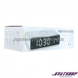 зарядно устройство Qi с часовник и с термометър 10W GJ-05  gvatshop1